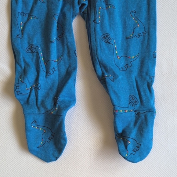 NEW george blue dinosaur cotton zipper footie sleeper pajamas 3-6 months baby - Picture 2 of 4